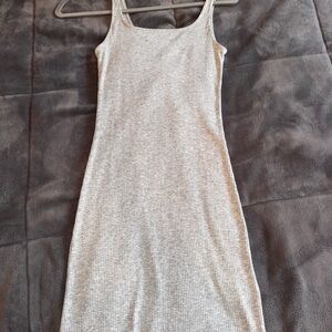 H&M Light Gray Ribbed Dress